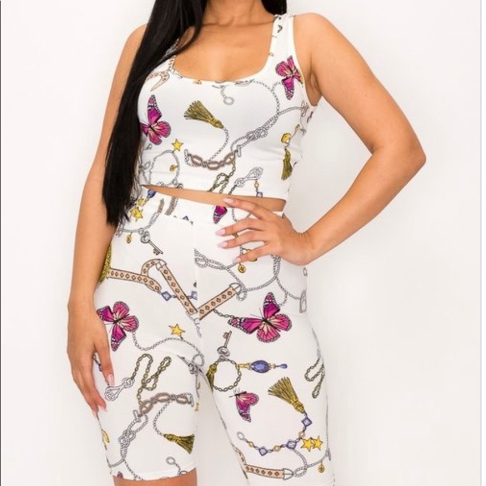 2 Pc Butterfly and chain suit